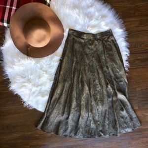 Vintage 100% Silk Dotted Midi Circle Skirt
